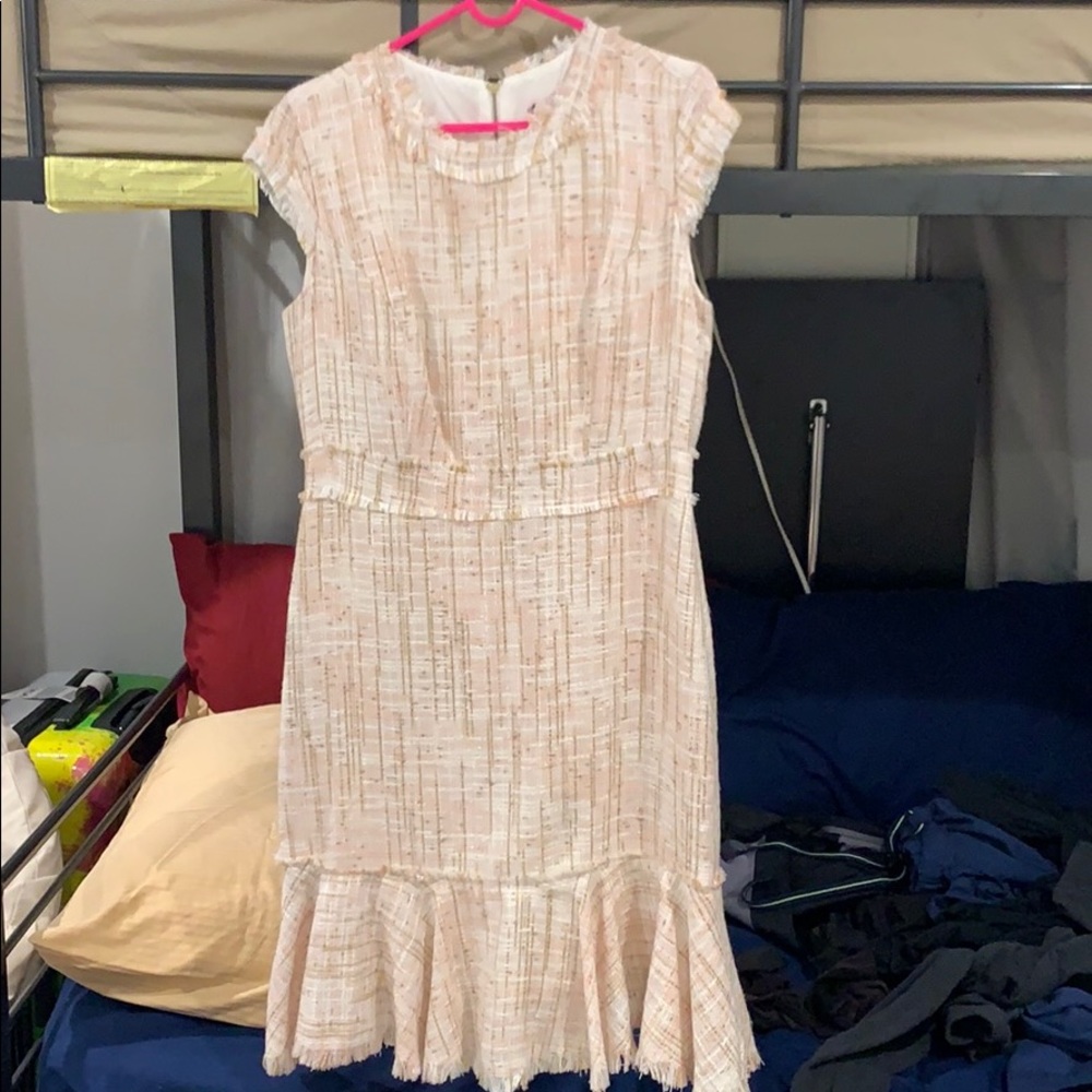 Blush Tweed Dress